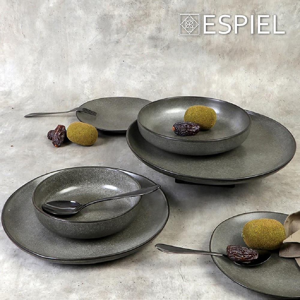 Πιατέλα Οβάλ Stoneware 36x27xH3cm Olive Etna Espiel FRL119 - 4