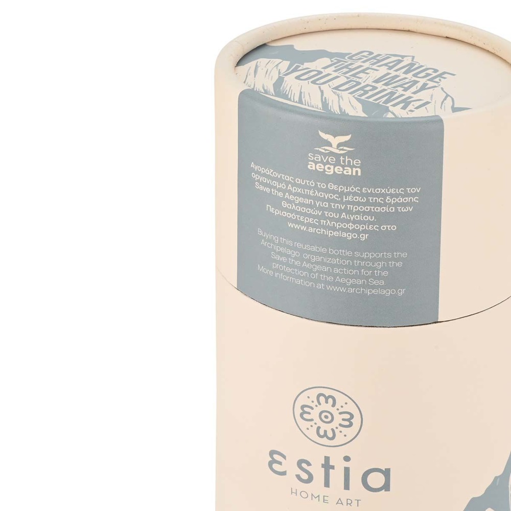 Μπουκάλι Ισοθερμικό Alpine Essence Διπλού Τοιχώματος 500ml Ανοξείδωτο 18/8 Save the Aegean εstia Home Art 01-22167 - 5