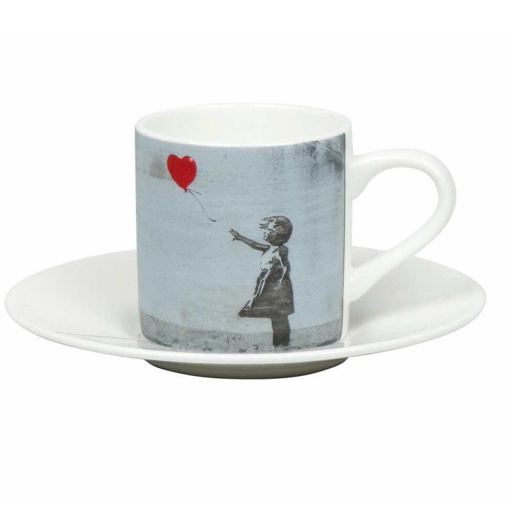 Φλιτζάνι & Πιατάκι Espresso Πορσελάνης 95ml «Girl With Balloon» by Banksy Könitz 1153042721 - 1