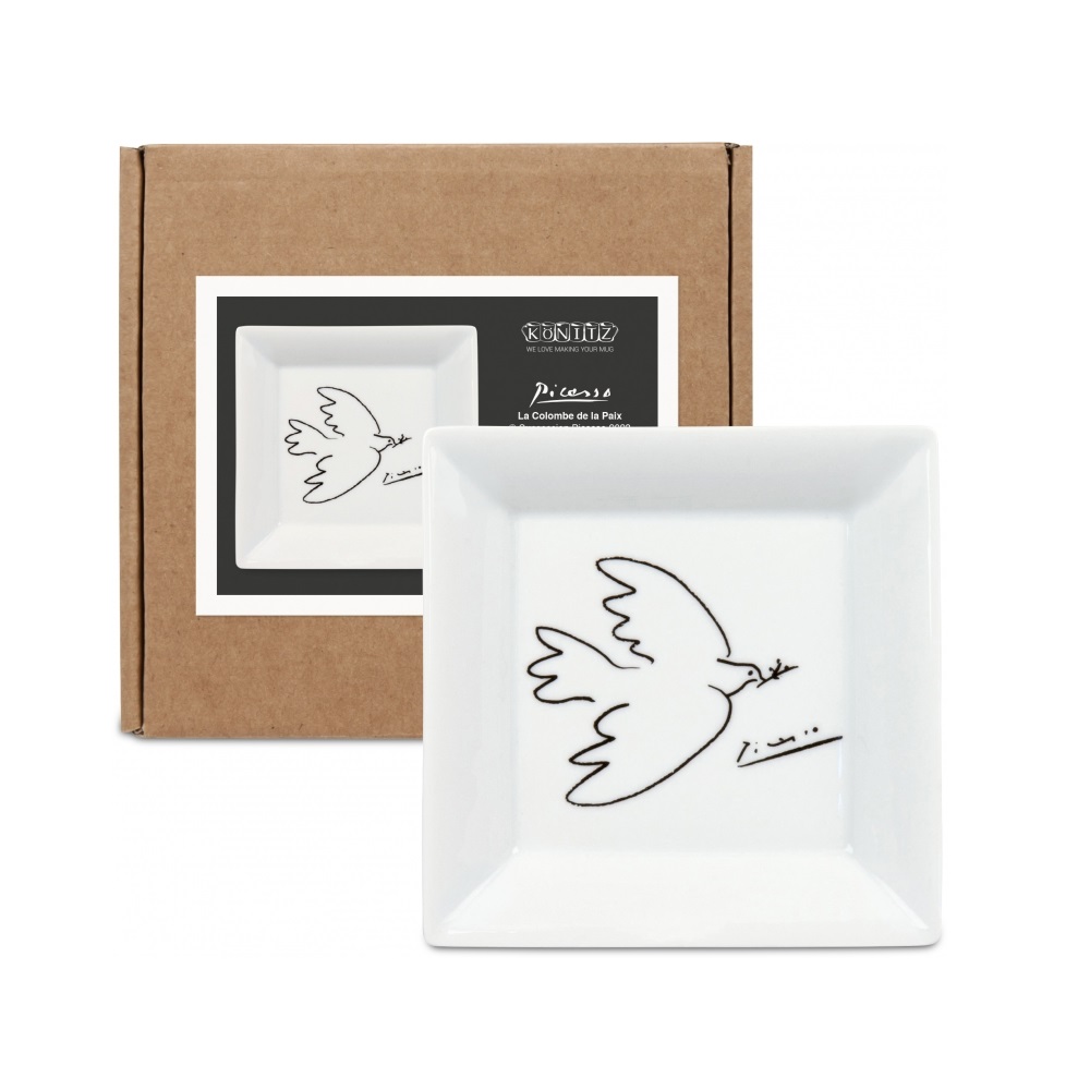 Πιάτο Πορσελάνης Τετράγωνο 13x13xH2,6cm «La Colombe De La Paix» Picasso Könitz 1159221989 - 