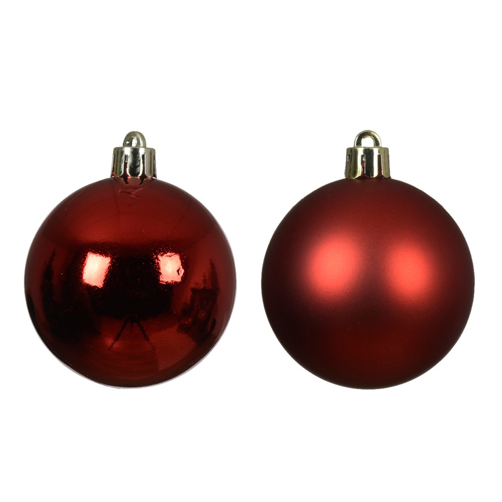 Σετ Χριστουγεννιάτικες Μπάλες Άθραυστες Λαμπερές και Ματ 10cm - Κόκκινο (6 τεμάχια) Kaemingk 021170 - 2