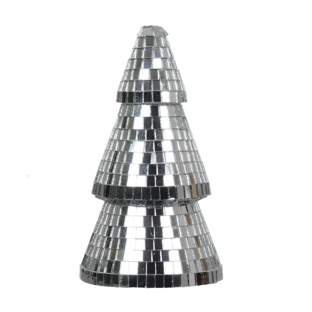 Χριστουγεννιάτικο Δεντράκι Foam με Διακόσμηση Disco Ball - Ασημί Φ9xH14cm Kaemingk 389723 - 