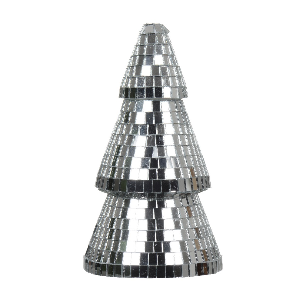 Χριστουγεννιάτικο Δεντράκι Foam με Διακόσμηση Disco Ball - Ασημί Φ13,5xH25cm Kaemingk 389724 - 