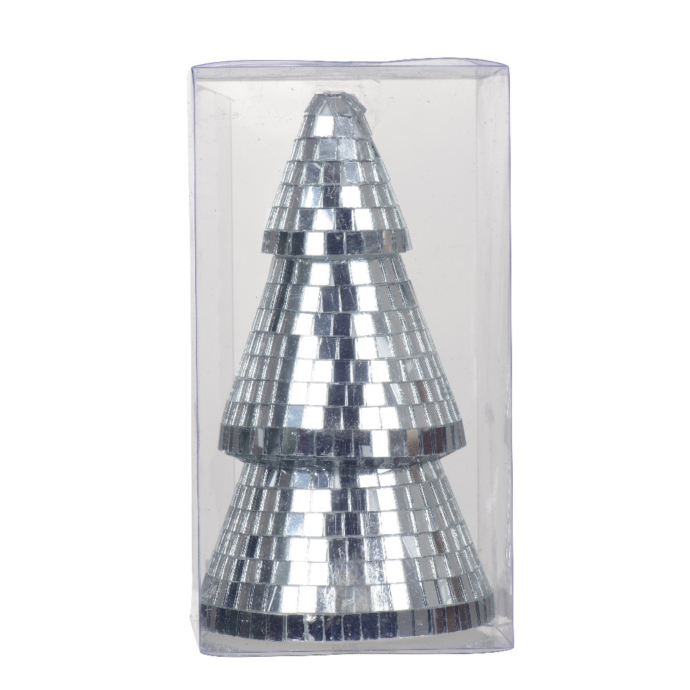 Χριστουγεννιάτικο Δεντράκι Foam με Διακόσμηση Disco Ball - Ασημί Φ13,5xH25cm Kaemingk 389724 - 2