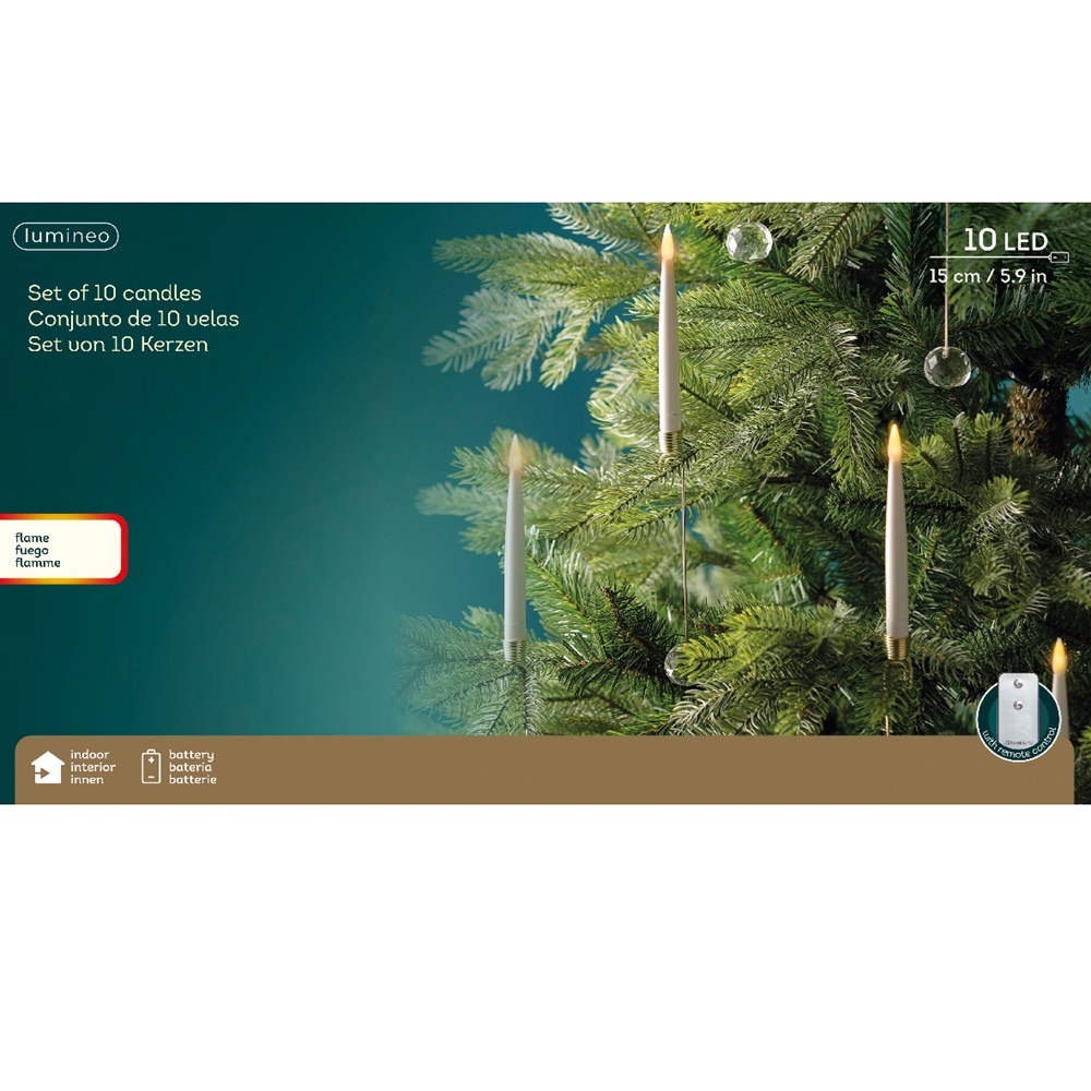 Κεριά LED Κρεμαστά με Σταθερή Φλόγα Φ1,5xH15cm Σετ 10 τμχ Lumineo 483384 - 5