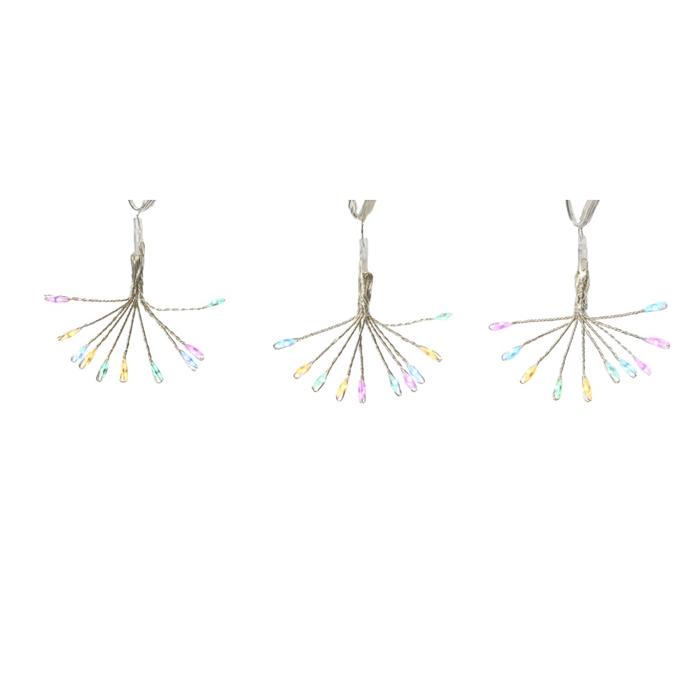 90 Λαμπάκια Micro LED Πολύχρωμα σε Σειρά με Διάφανο Καλώδιο 200cm & 8 Προγράμματα Εσωτερικού Χώρου Lumineo 483921 - 2