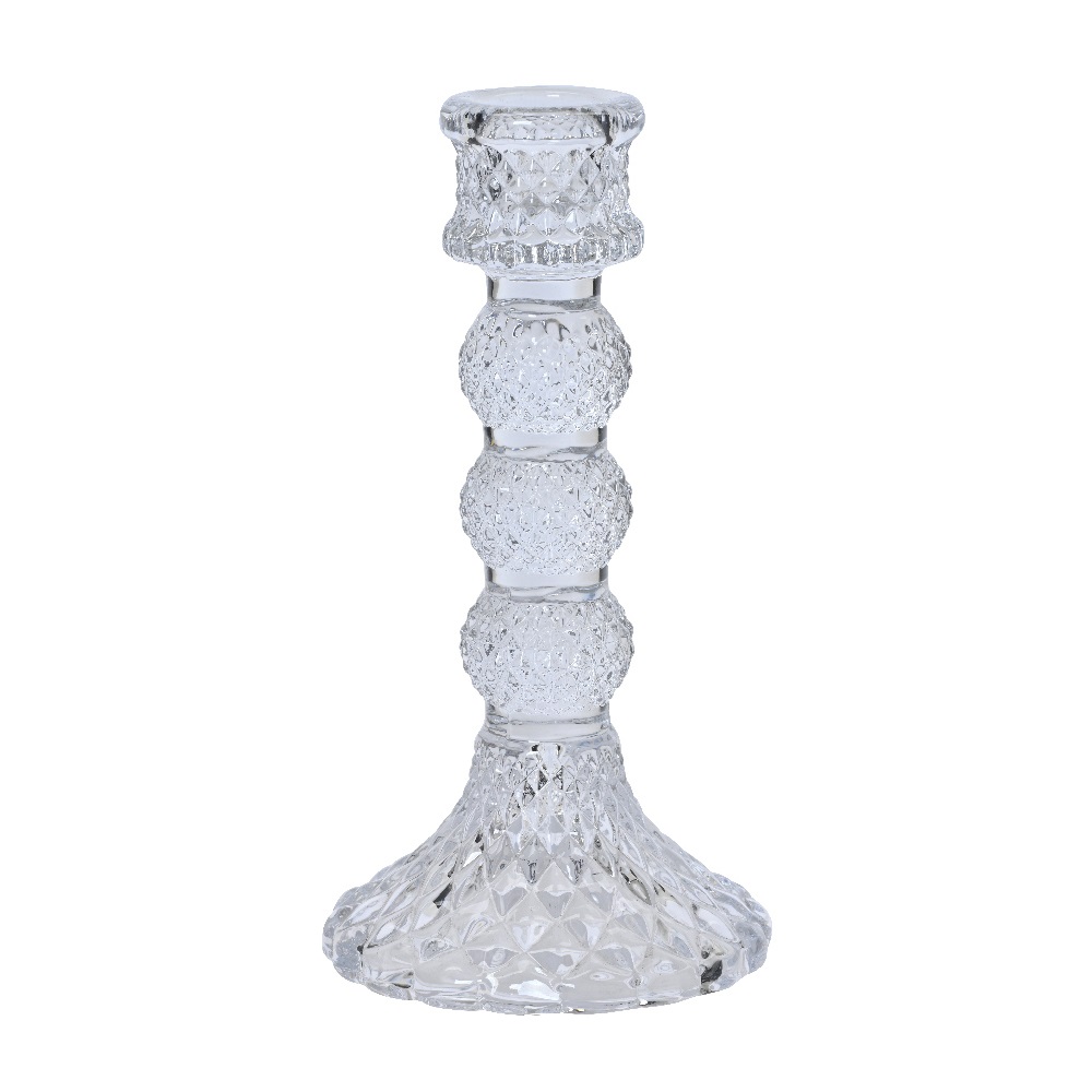 Κηροπήγιο Γυάλινο Διάφανο Φ8xH15cm Kaemingk 608864 - 