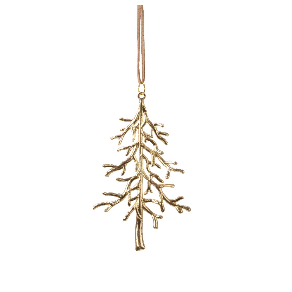 Χριστουγεννιάτικο Κρεμαστό Στολίδι Δέντρου - Κράμα Μετάλλου Χρυσό 9cm Kaemingk 740327-3 - 