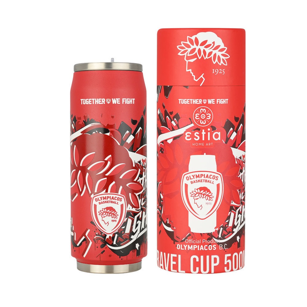 Θερμός Travel Cup 500ml Olympiacos BC Edition Together We Fight εstia Home Art 00-27100 - 1
