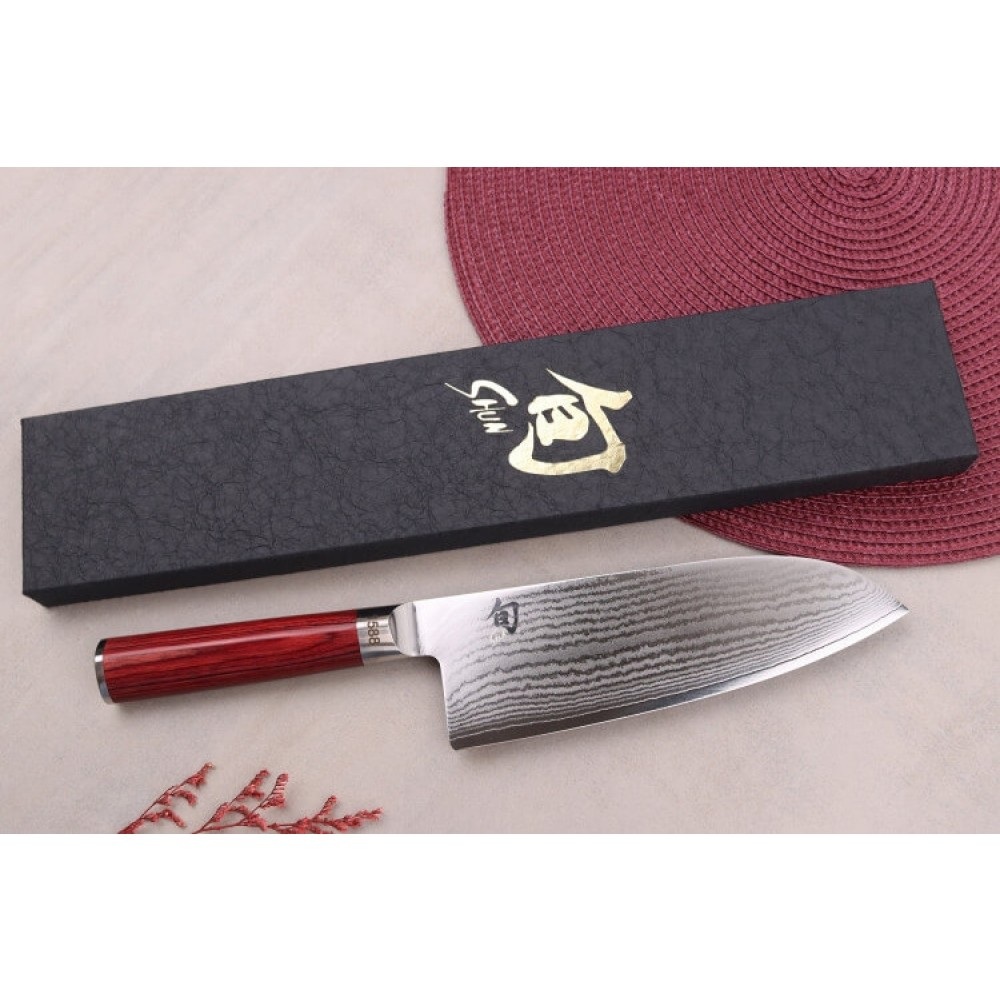 Μαχαίρι Santoku Φαρδύ 7.5" (19 εκ.) Limited Edition Shun Classic Red Handle Kai DM-0717RD - 3