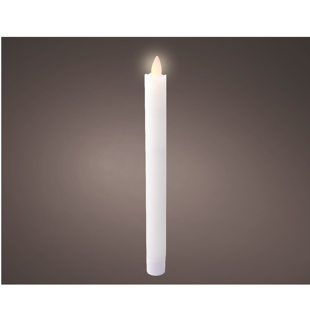 Σετ 2 LED Κεριών Δείπνου με Εφέ Κυματιστής Φλόγας, Λευκό/Θερμό Λευκό, 24.5cm Kaemingk 487418 - 
