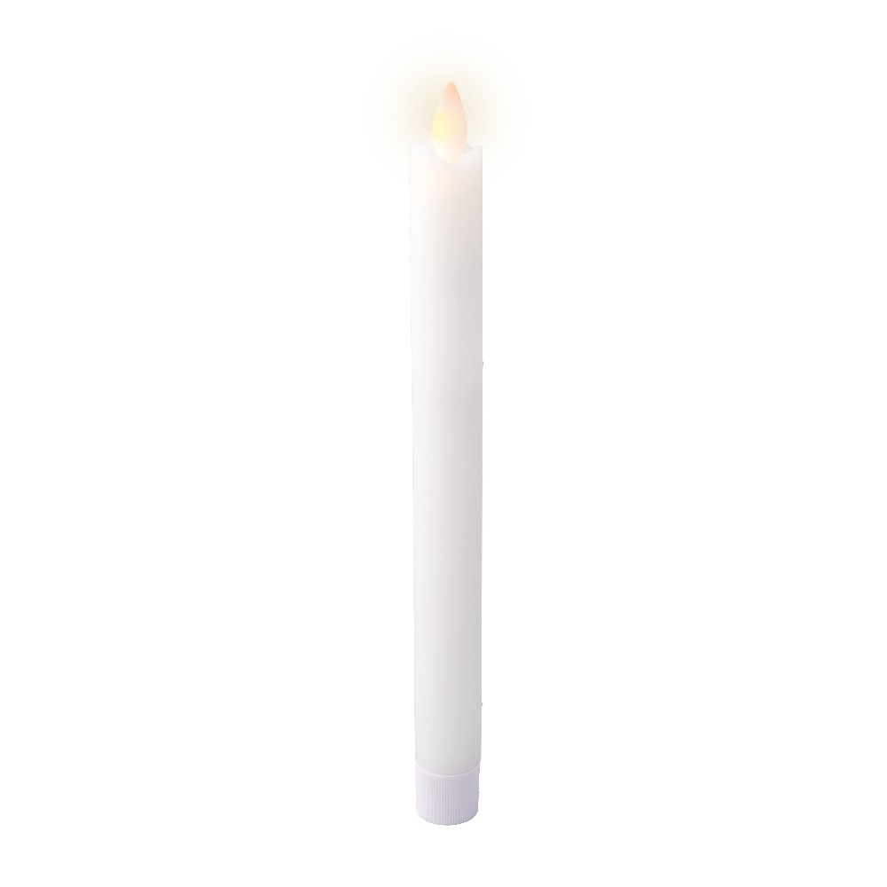 Σετ 2 LED Κεριών Δείπνου με Εφέ Κυματιστής Φλόγας, Λευκό/Θερμό Λευκό, 24.5cm Kaemingk 487418 - 2