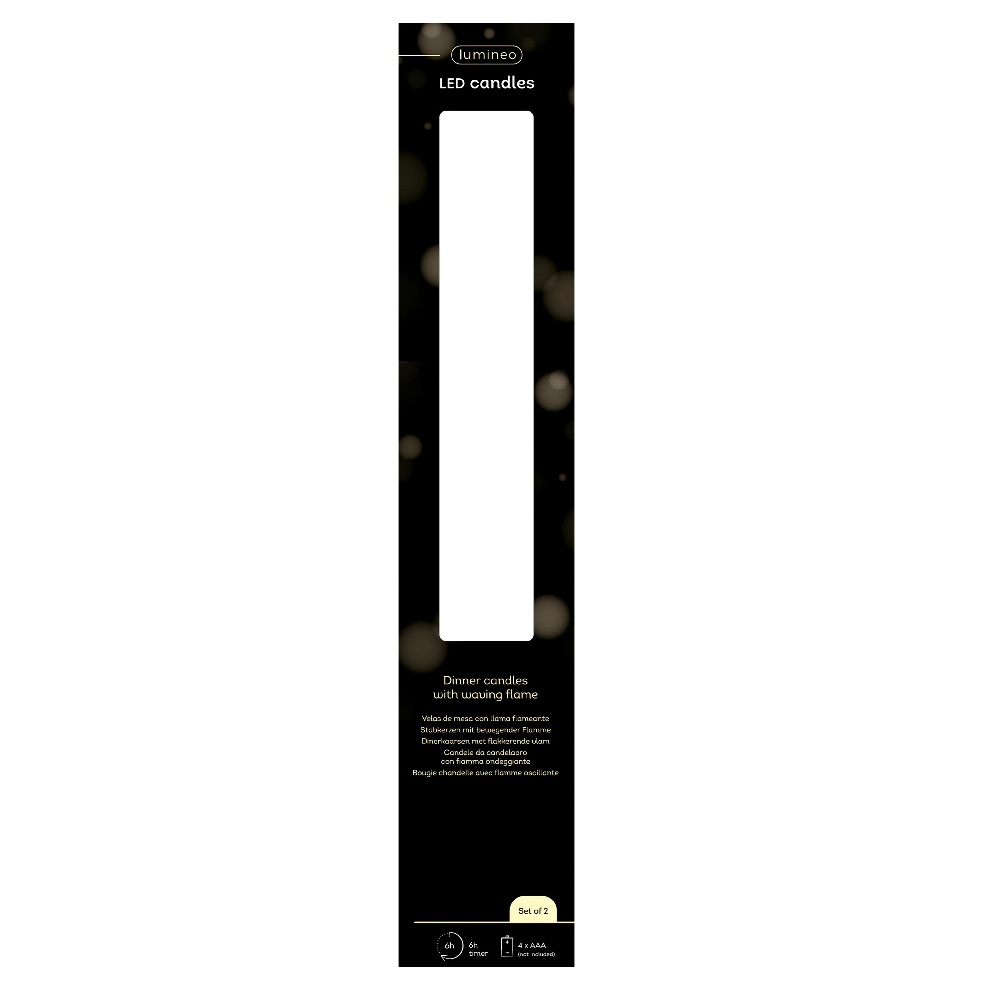 Σετ 2 LED Κεριών Δείπνου με Εφέ Κυματιστής Φλόγας, Λευκό/Θερμό Λευκό, 24.5cm Kaemingk 487418 - 3
