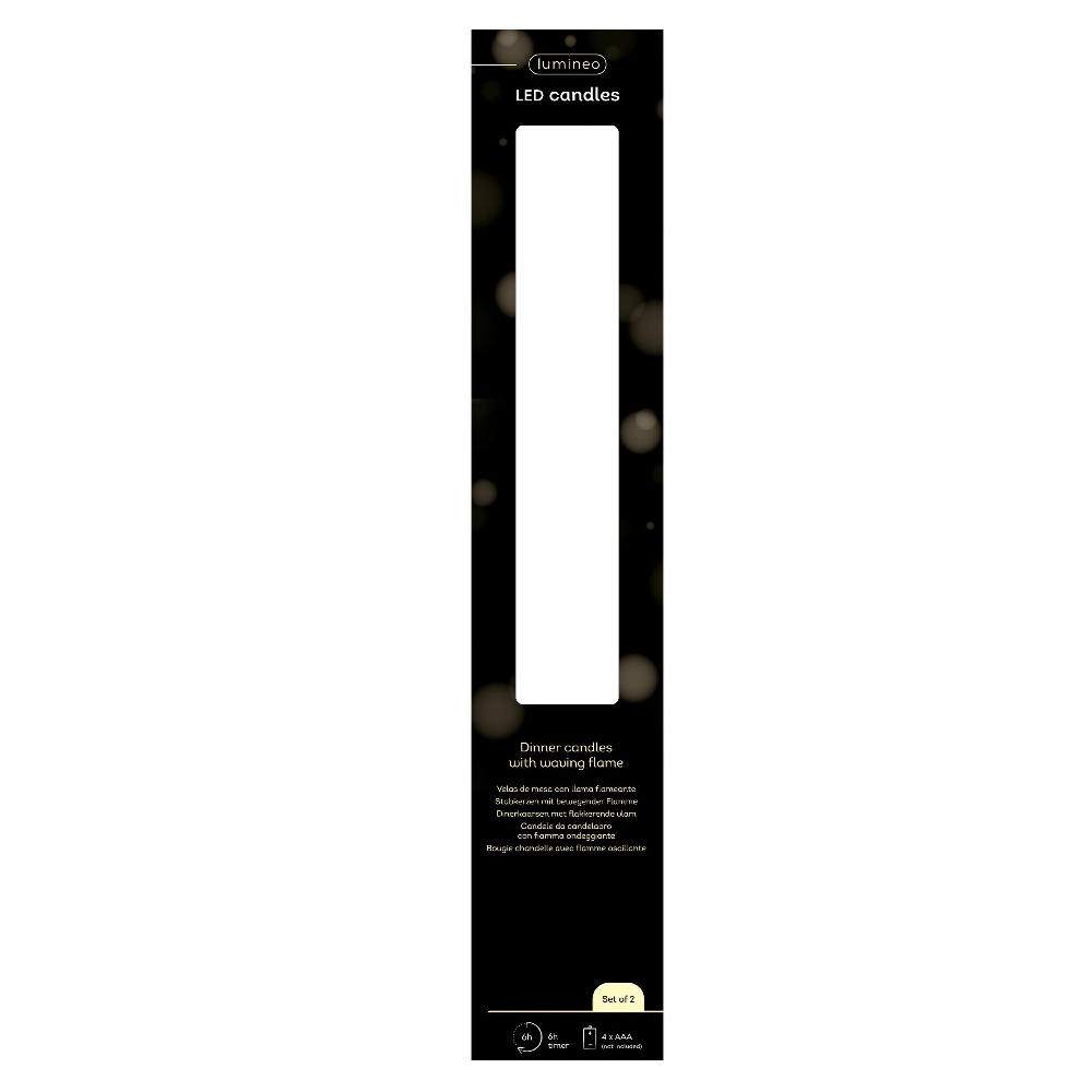Σετ 2 LED Κεριών Δείπνου με Εφέ Κυματιστής Φλόγας, Cream/Θερμό Λευκό, 24.5cm Kaemingk 487419 - 3