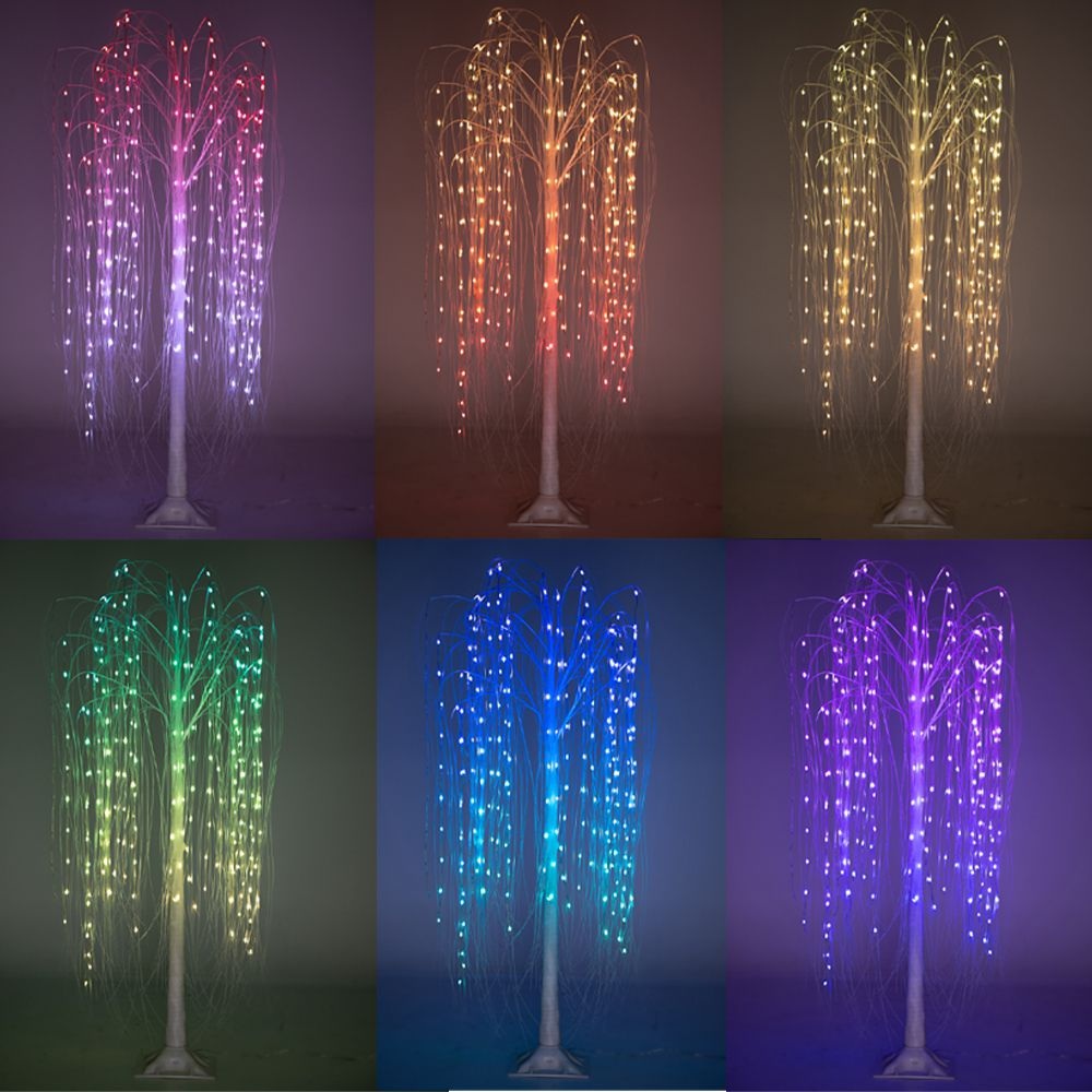 Λευκή Φωτιζόμενη Ιτιά 120cm με 140 Smart RGB LED Λαμπάκια και Μεταλλική Βάση iliadis 87034 - 2