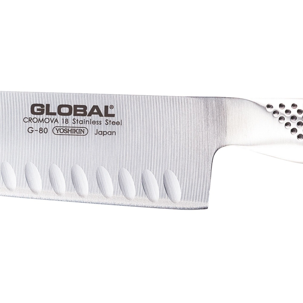 Μαχαίρι Santoku 18cm με Αυλακώσεις – Απόλυτη Ακρίβεια και Ευχρηστία Global G-80 - 2