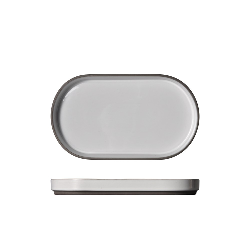 Πιατέλα Πορσελάνη Οβάλ Επίπεδη White 35.7x21cm Prestige 69-61835 - 