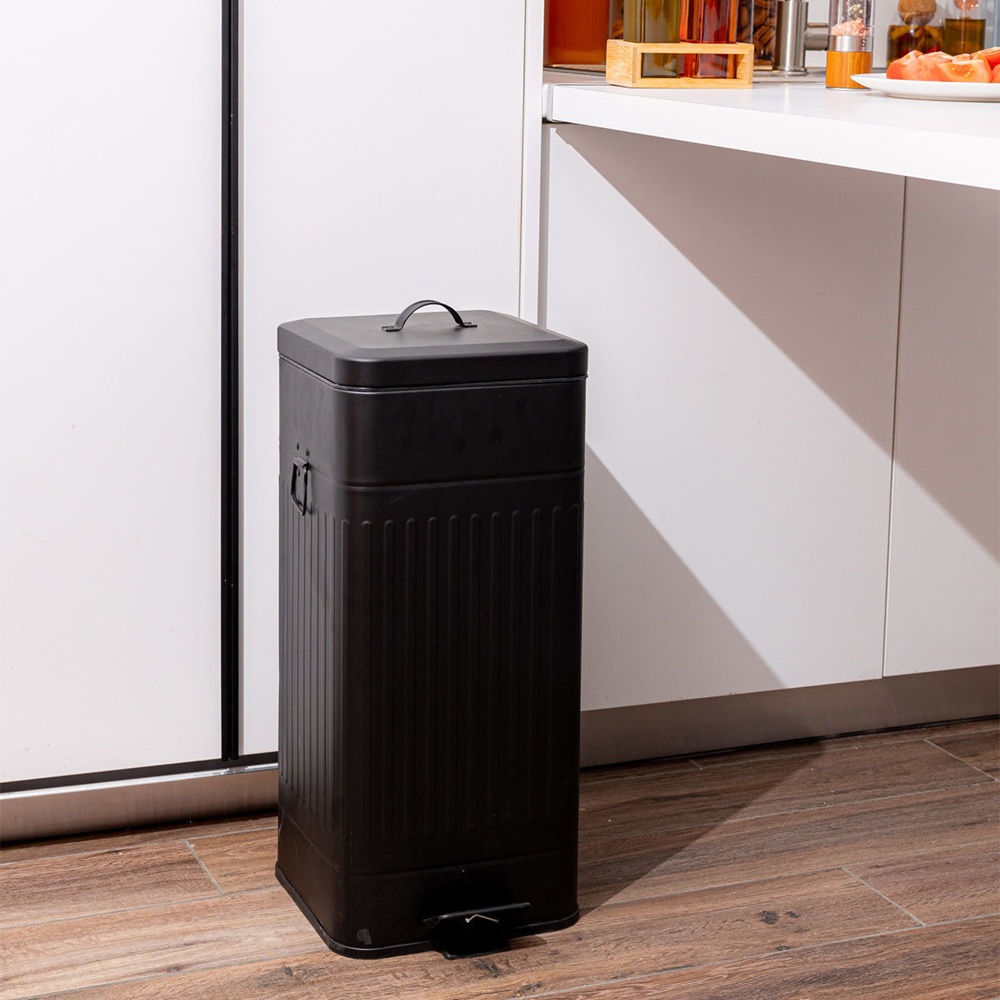 Κάδος Απορριμμάτων Soft Close Με Πεντάλ Μαύρος Mat 30lt Antigua Estia 01-20040 - 5