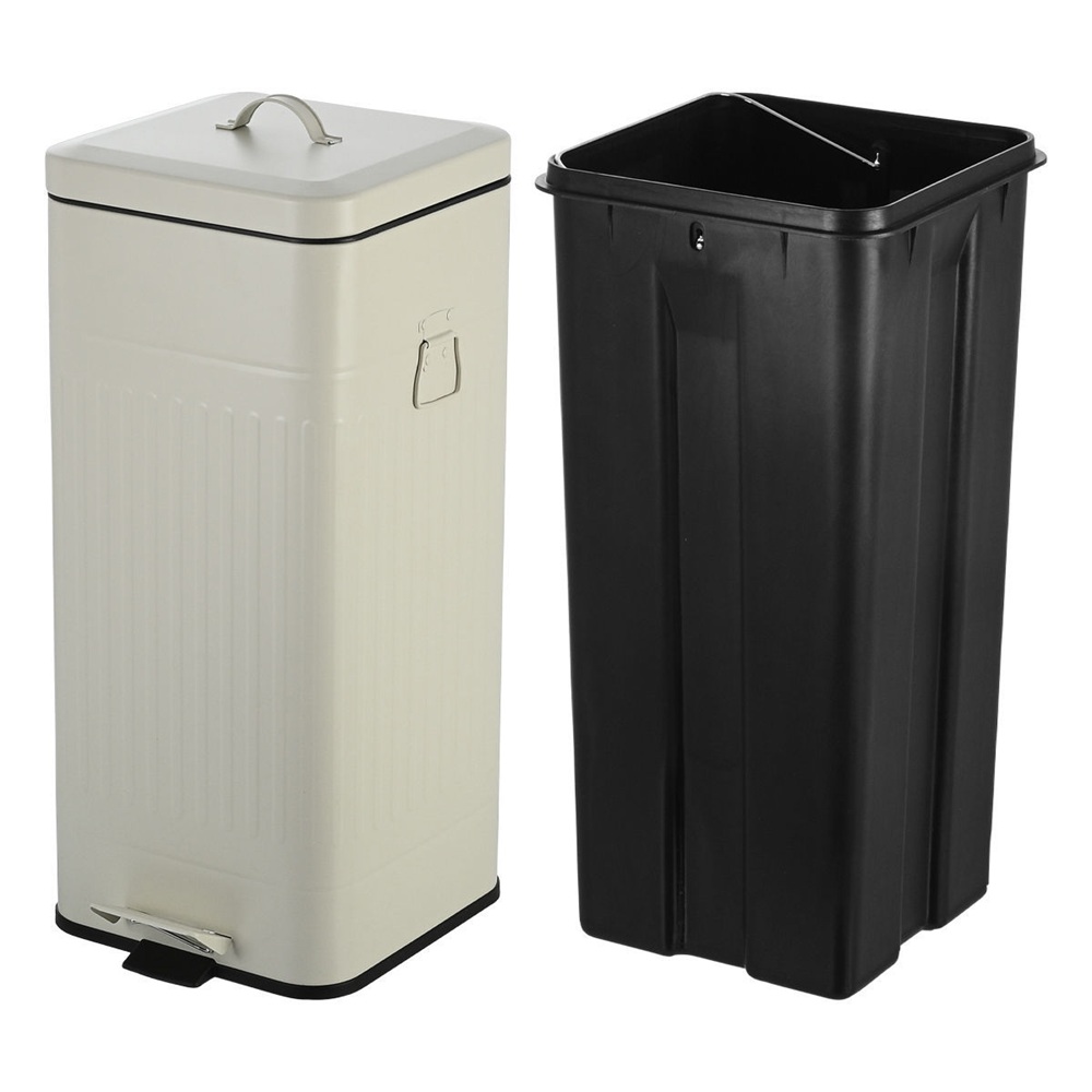 Κάδος Απορριμμάτων Soft Close Με Πεντάλ Ivory Mat 30lt Antigua Estia 01-20057 - 3