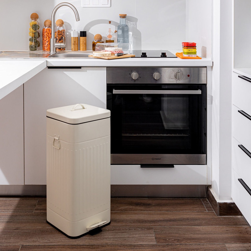 Κάδος Απορριμμάτων Soft Close Με Πεντάλ Ivory Mat 30lt Antigua Estia 01-20057 - 5