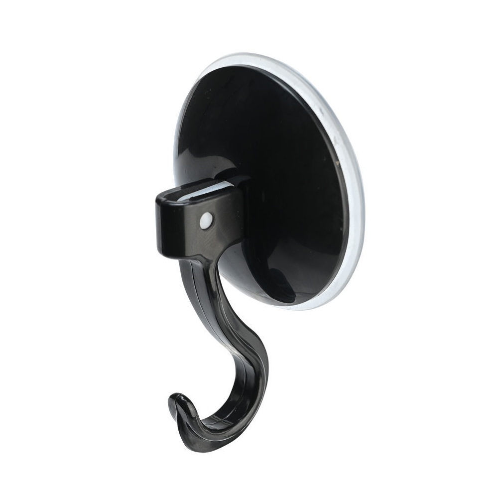 Κρεμάστρα Μονή Πλαστική Μαύρη με Βεντούζα 5x5x8,5cm Homely 02-25267 - 