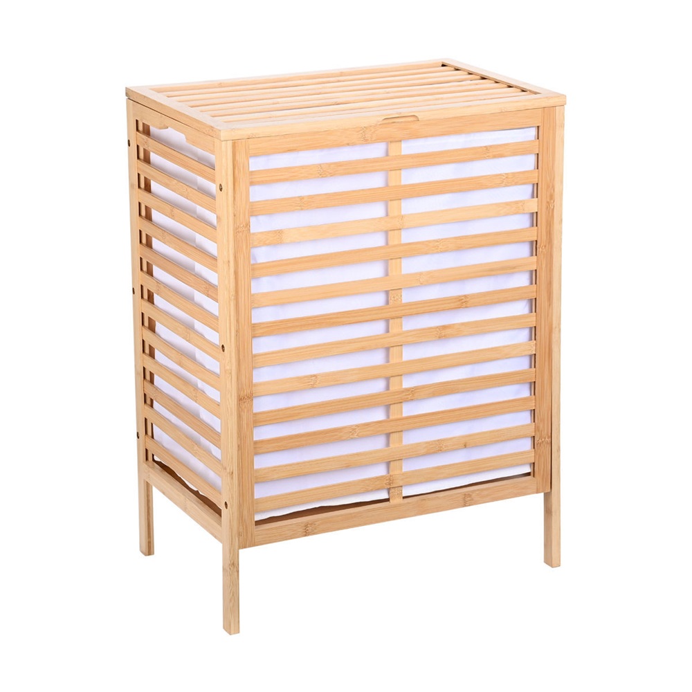 Καλάθι Απλύτων Bamboo Διπλό 60lt 53x35x71cm Estia Bamboo Essentials 02-23775 - 2