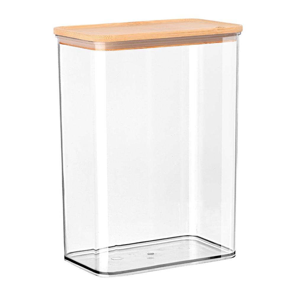 Δοχείο Αποθήκευσης Πλαστικό με Καπάκι Bamboo Στοιβαζόμενο 2,5lt 16,5x9,8x22,5cm Estia Bamboo Essentials 01-24246 - 2