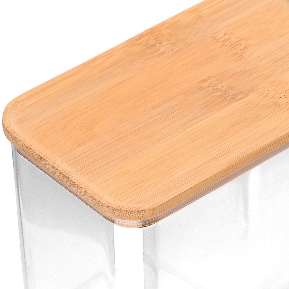 Δοχείο Αποθήκευσης Πλαστικό με Καπάκι Bamboo Στοιβαζόμενο 2,5lt 16,5x9,8x22,5cm Estia Bamboo Essentials 01-24246 - 3