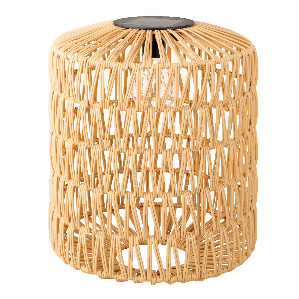 Ηλιακό Φανάρι Wicker με LED – Φυσικό Χρώμα, 32.5cm | Kaemingk 892178 - 