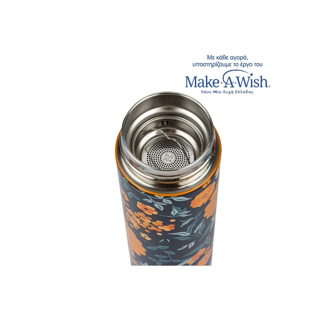 Θερμός Ανοξείδωτο 500ml We Care με Ψηφιακή Ένδειξη Θερμοκρασίας & Φίλτρο Πορτοκαλί Nava 10-110-051 - 2
