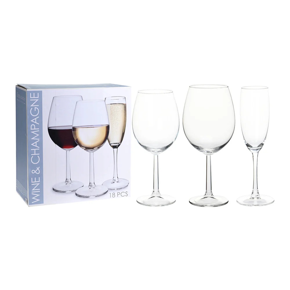Σετ Ποτηριών Γυάλινο Κρασιού και Σαμπάνιας 18 Τεμαχίων 580ml 430ml 180ml Koopman CC7000530 - 3