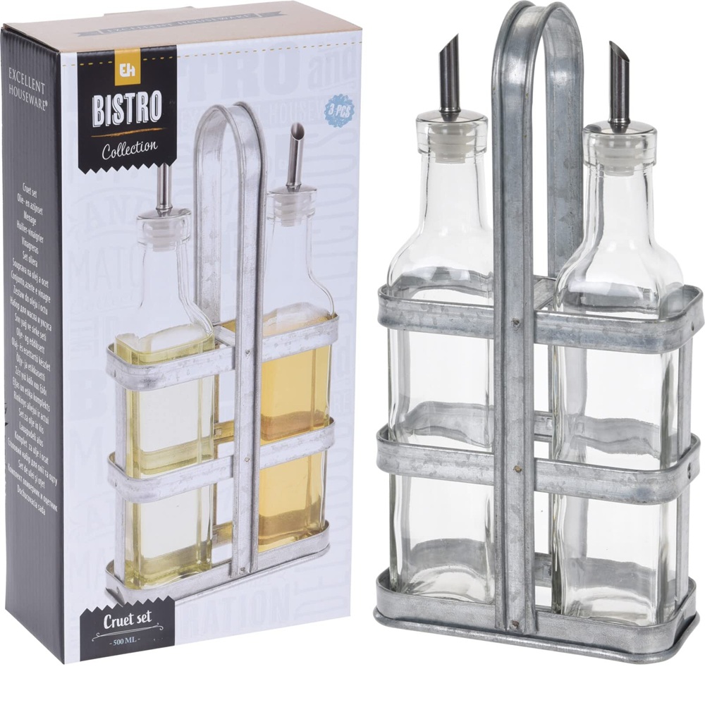 Σετ Λαδόξυδο Γυάλινο Με Μεταλλική Βάση 2x300ml Koopman CD1001650 - 2