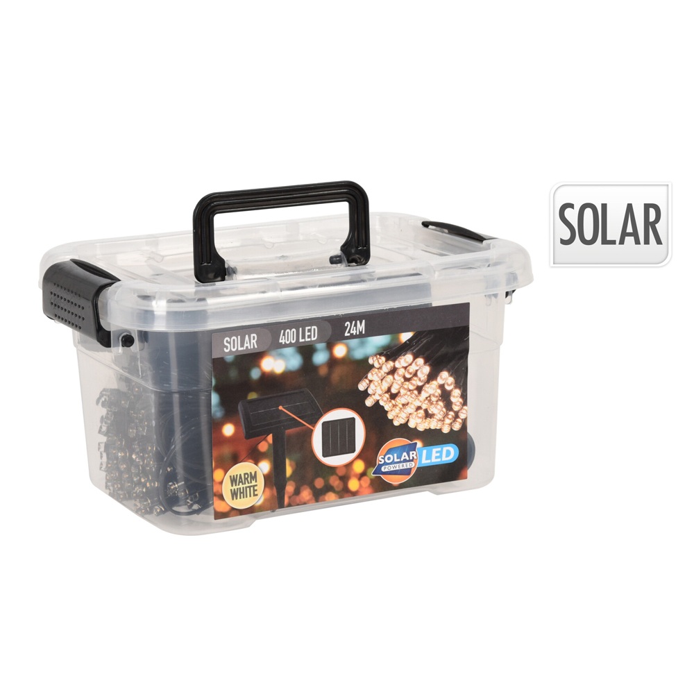 Φωτισμός Κήπου Solar LED Θερμό Λευκό 400 LED 24m Koopman DX9540010 - 