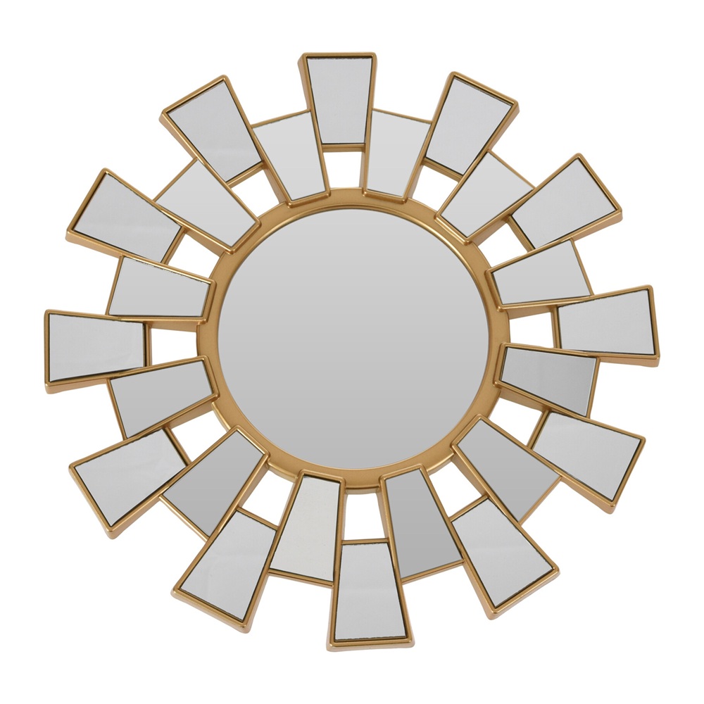 Σετ Ρολόι Τοίχου Με Καθρέφτες Πολυπροπυλενίου Χρυσό 25x25cm Koopman HZ1011610 - 3