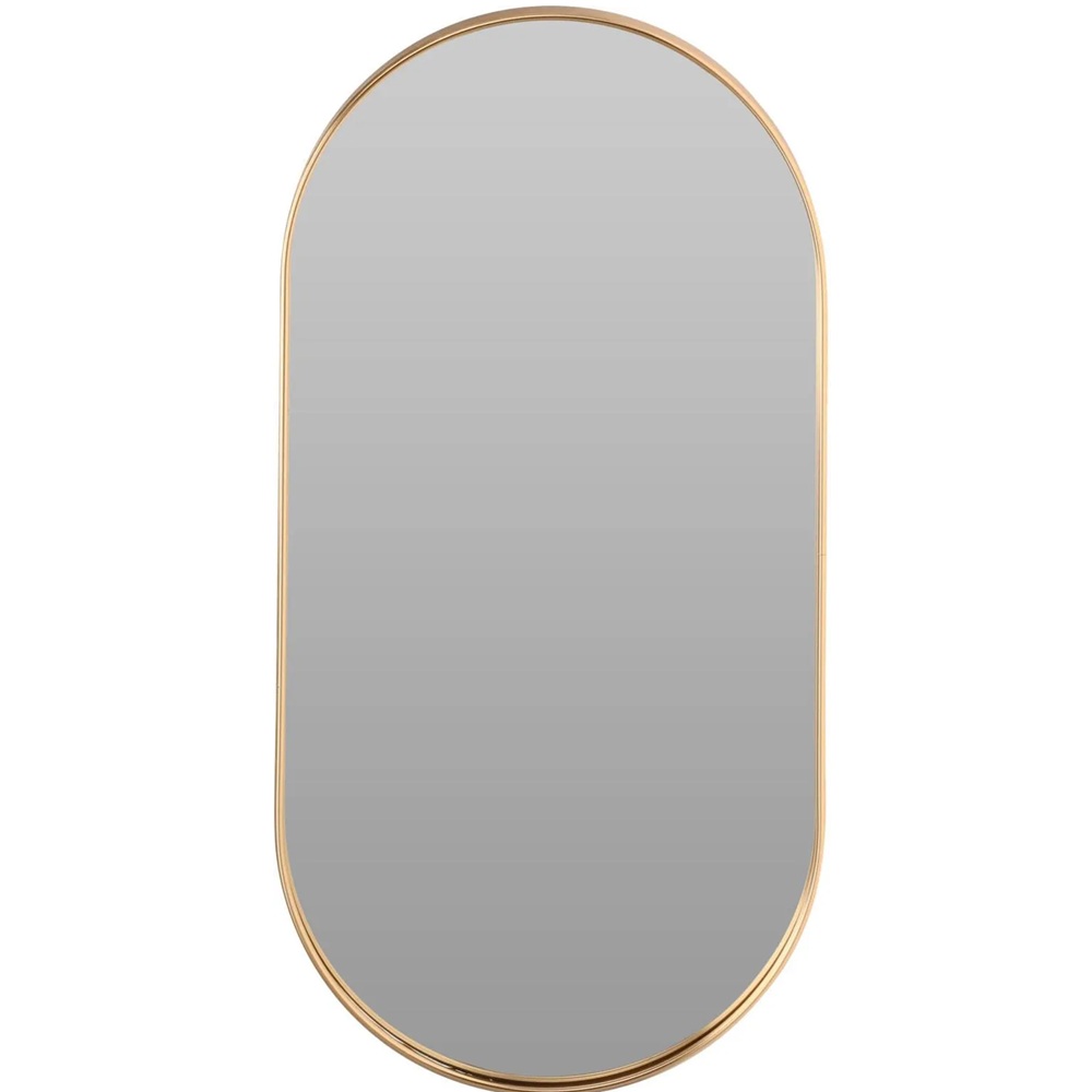 Καθρέφτης Τοίχου Οβάλ Με Χρυσό Μεταλλικό Πλαίσιο 50x25x1,5cm Koopman HZ1954720 - 