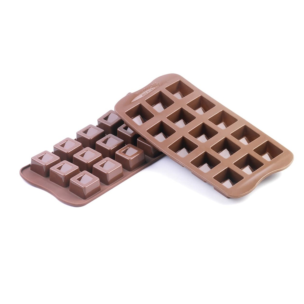 Σιλικονένιο Καλούπι Σοκολατάκια Cubo Easy Choco 15 Θέσεων 26x26 mm 150 ml Silikomart 22.102.77.0065 - 