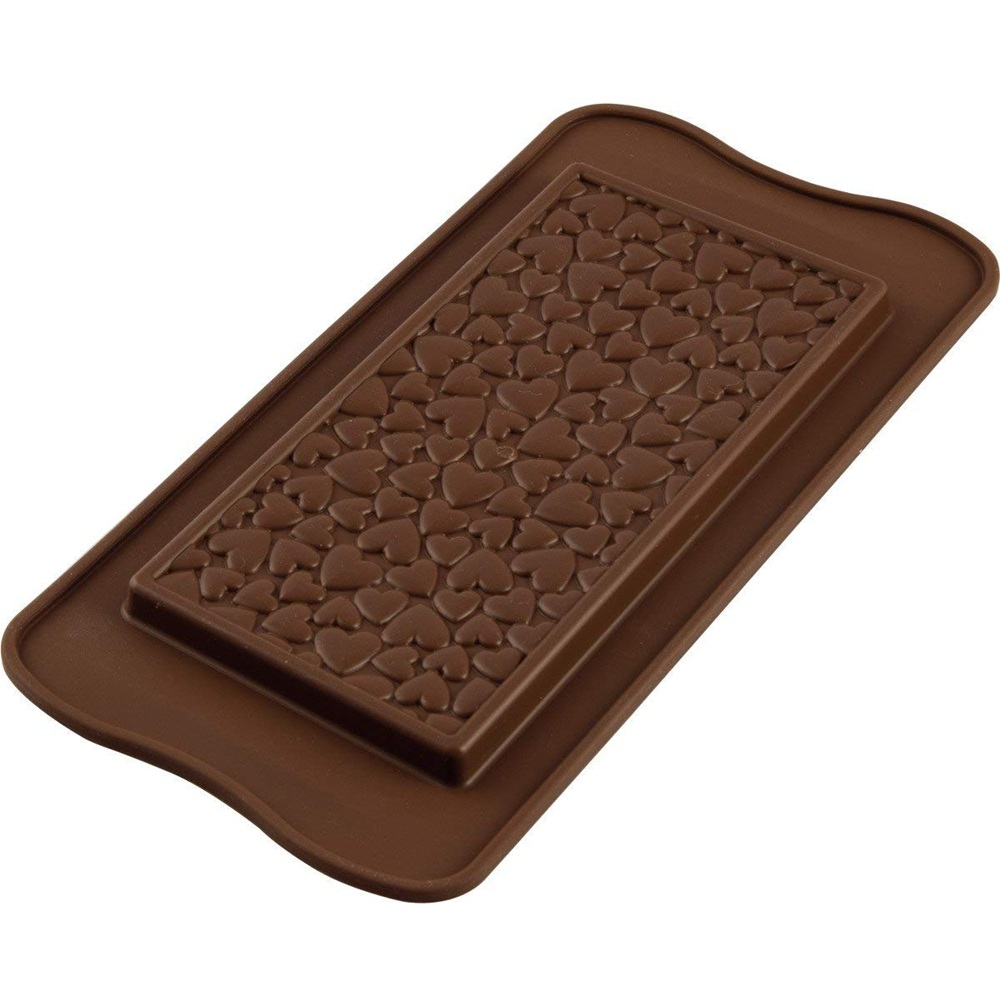 Σιλικονένιο Καλούπι Σοκολάτας Love Choco Bar με Καρδιές 155x76 mm 85 ml Silikomart 22.138.77.0065 - 
