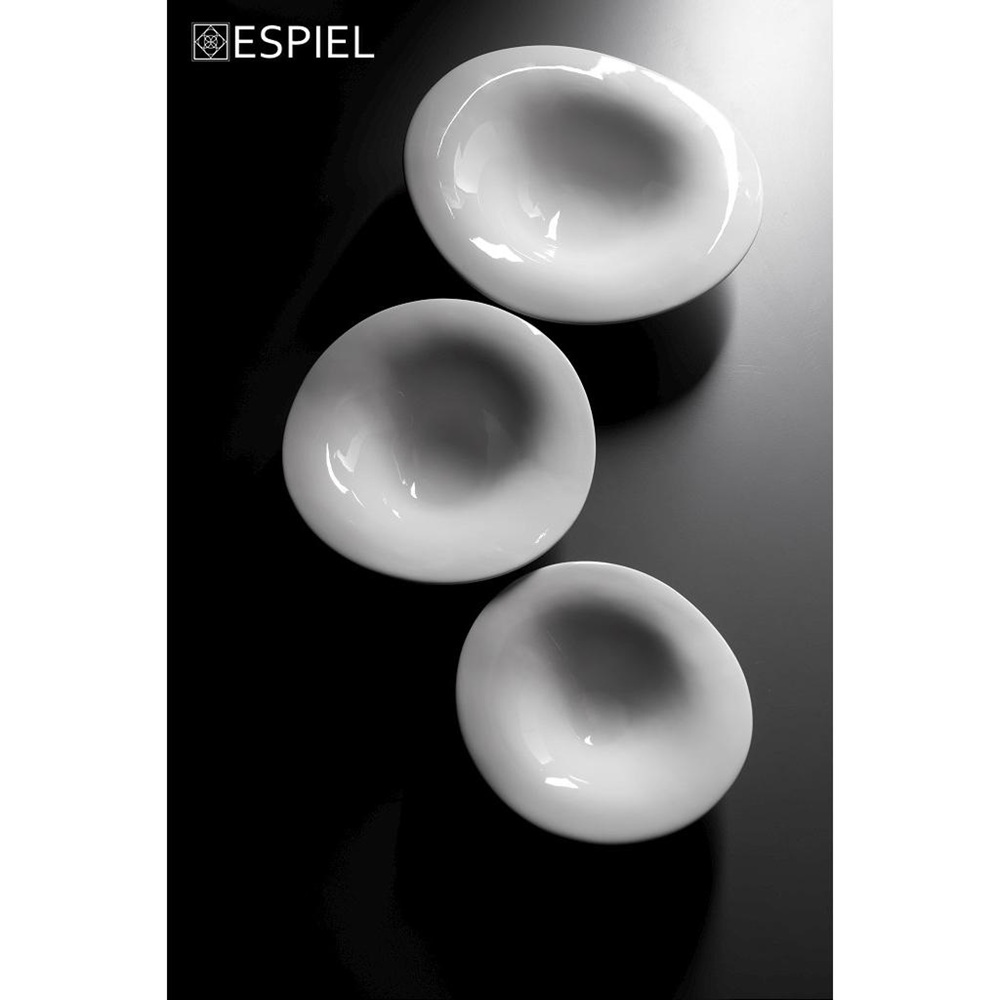 Πιάτο Πορσελάνινο Βαθύ Ivory Κυματιστό 26x25cm Espiel Flow FUK161 - 2