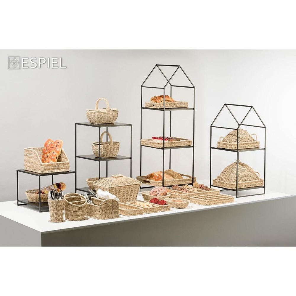 Δίσκος Συνθετικός Ψάθινος Μπεζ 29x14x4cm ESPIEL KOD131 - 2
