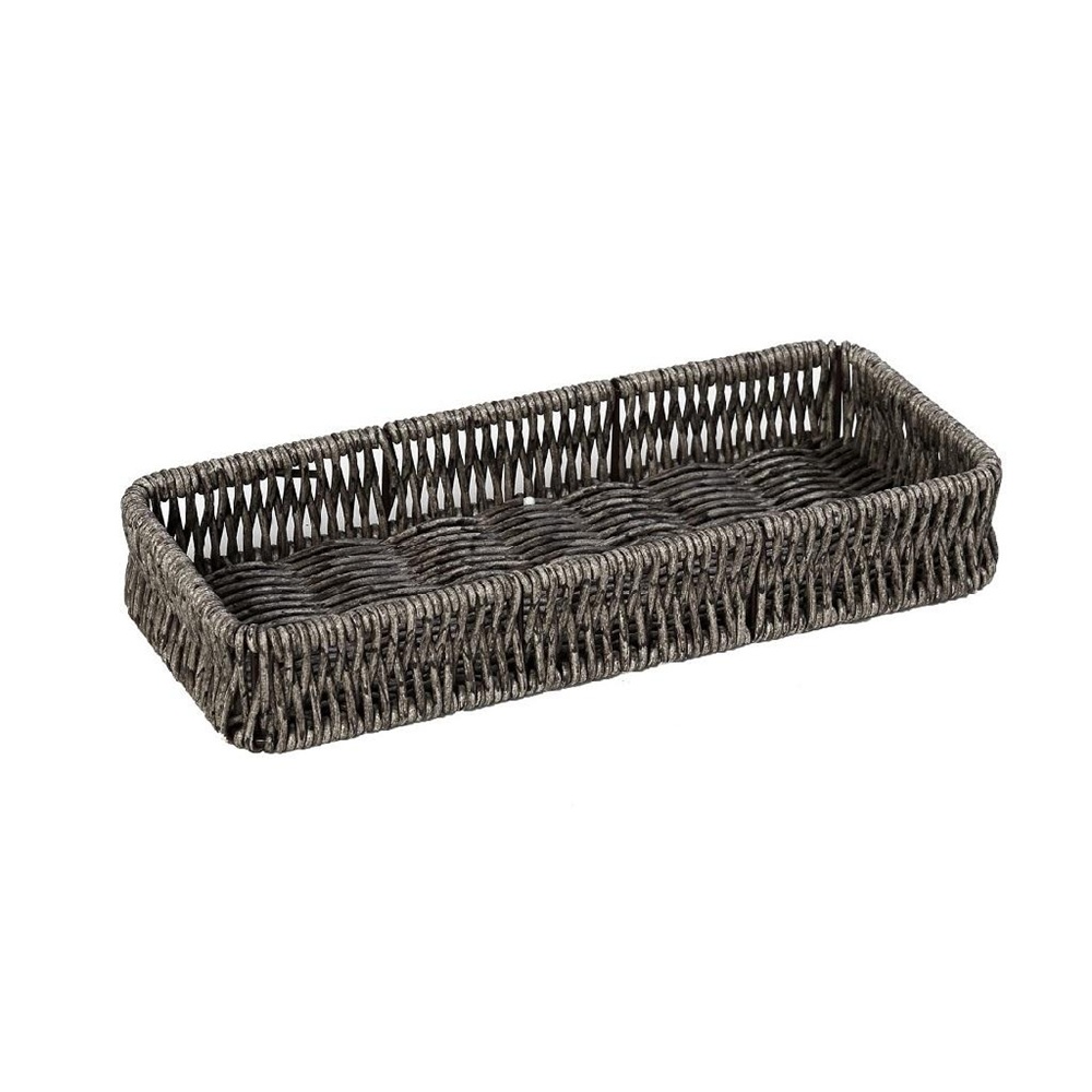 Δίσκος Ψάθινος Γκρι Συνθετικός Rattan 26x11x4cm Espiel KOD232 - 1