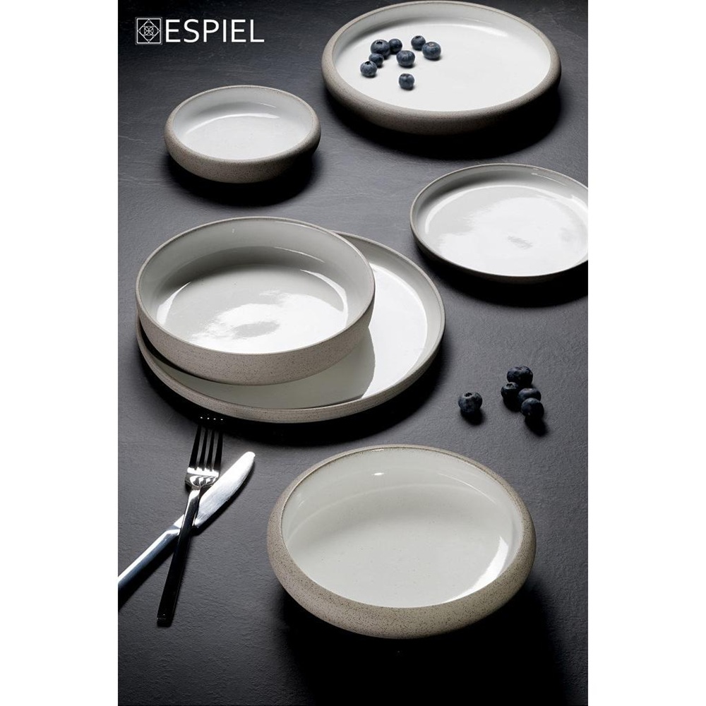 Πιάτο Ρηχό Stoneware Λευκό Sandy White 19x2εκ Espiel GMT430 - 2
