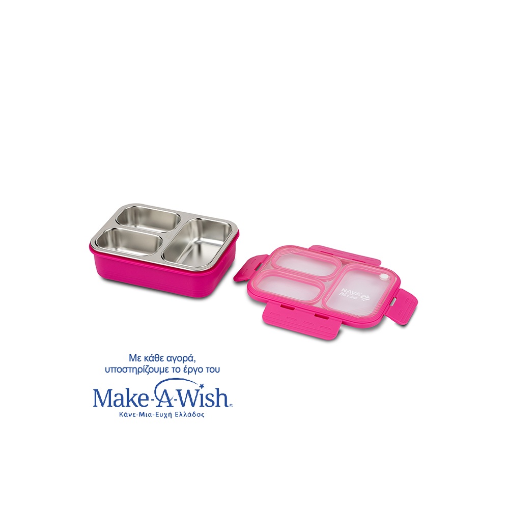 Δοχείο Φαγητού Bento Ανοξείδωτο Ορθογώνιο Magenta 800ml Nava We Care 10-262-001 - 2