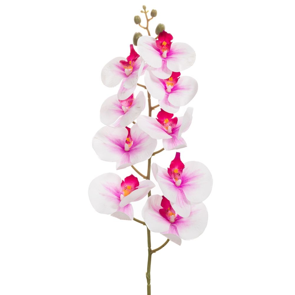 Τεχνητό Κλαδί Ορχιδέας Λευκό-Λιλά 90cm Ai Decoration 89845 - 