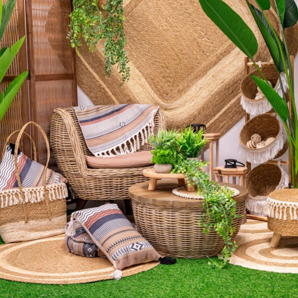 Χαλί Γιούτα-Βαμβάκι Καφέ Natural-Beige Τετράγωνο 150x150cm Boho iliadis 90148 - 2