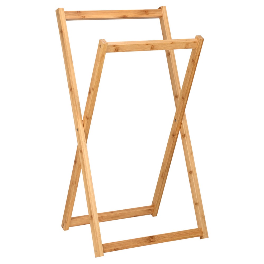 Κρεμάστρα Πετσέτας Bamboo Επιδαπέδια 2 Θέσεων 44,5x40x82cm Bamboo Essentials εstia Home Art 02-27513 - 