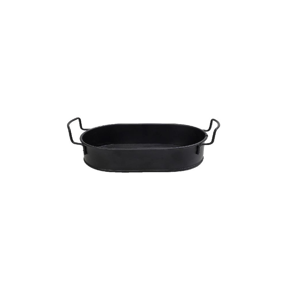 Δίσκος Μεταλλικός Οβάλ Μαύρος με Λαβές Small 34x14,5εκ Espiel TEM106 - 