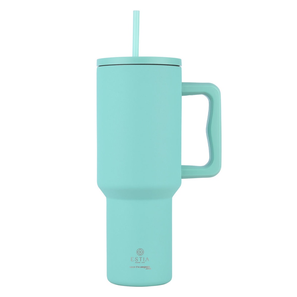 Θερμός Ανοξείδωτος Bermuda Green 1200ml Straw Tumbler XL Save the Aegean Estia 01-32203
