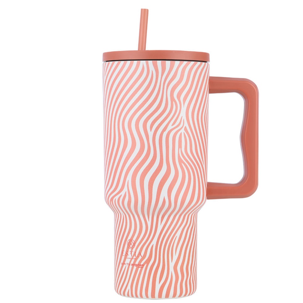 Θερμός Ποτήρι Με Καλαμάκι Inox Soft Ripple 900ml Save the Aegean Estia 01-32043