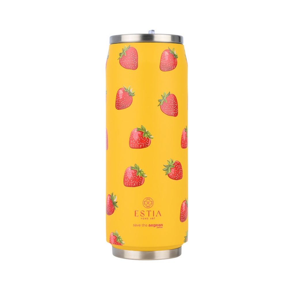 Θερμός Ανοξείδωτος Berry Bright 500ml Travel Cup Save the Aegean Estia 01-31190 - 