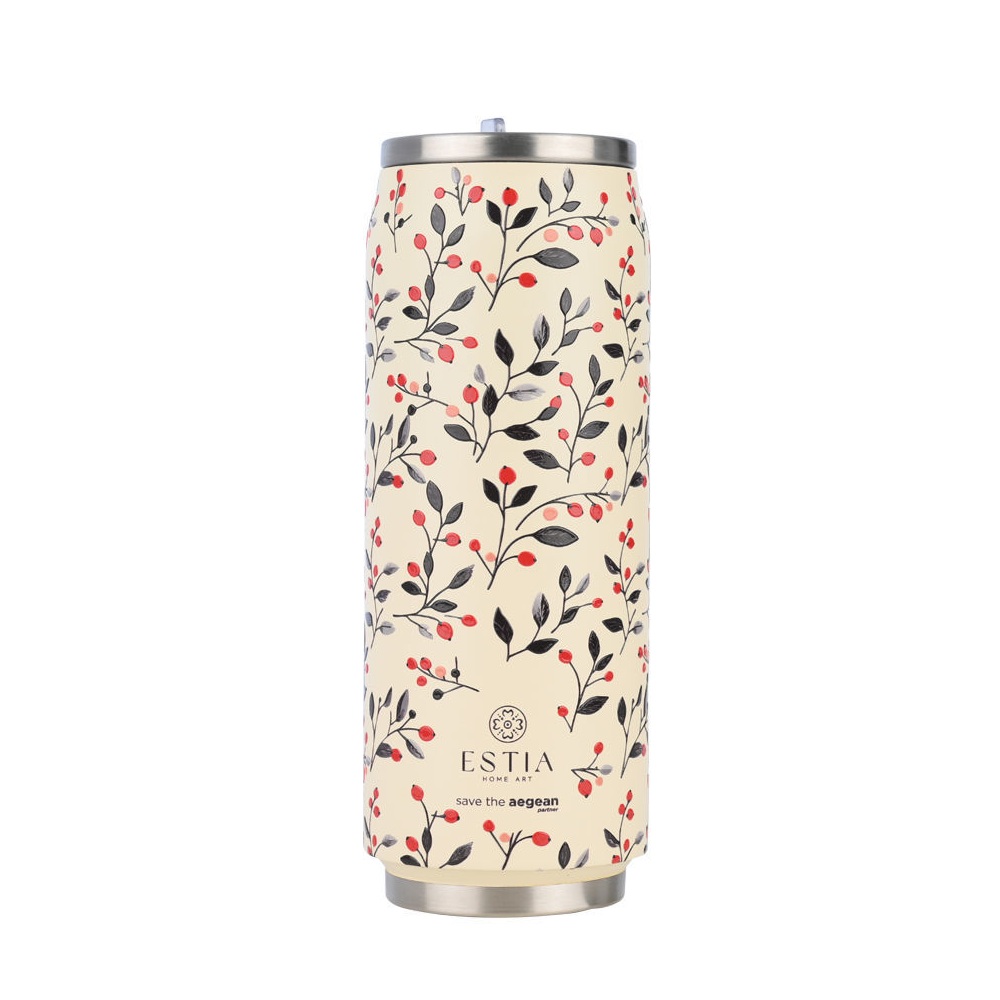 Θερμός Ανοξείδωτο Bloom Beige 500ml Travel Cup Save the Aegean Estia 01-31213 - 